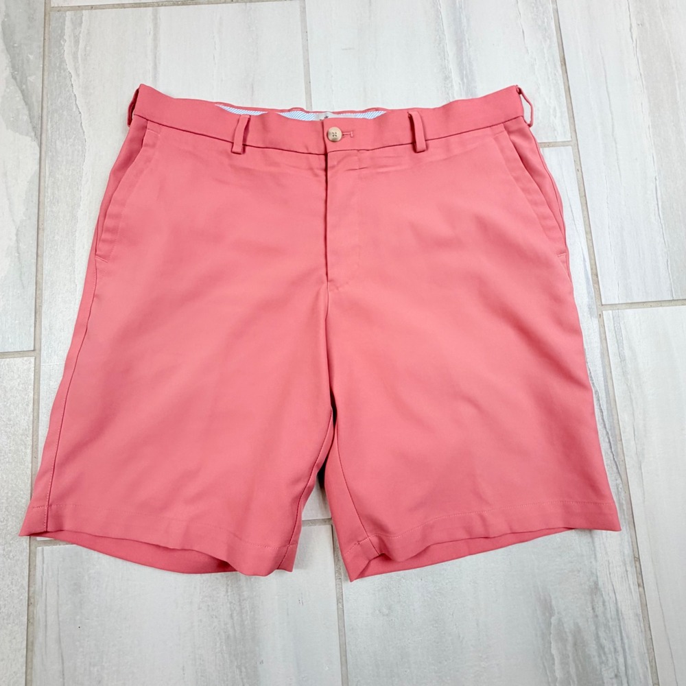 Peter Millar Mens Salmon Pink Performance Golf Shorts MS19EB82 Size 34